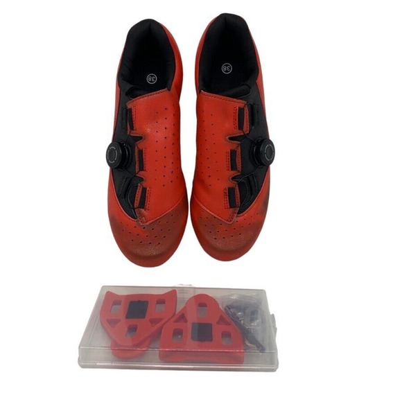 DWZRG Betoosen Mens Road Cycling Shoes Indoor/Outdoor Red/Bla Iridescent 5 1/2 M - Picture 3 of 8